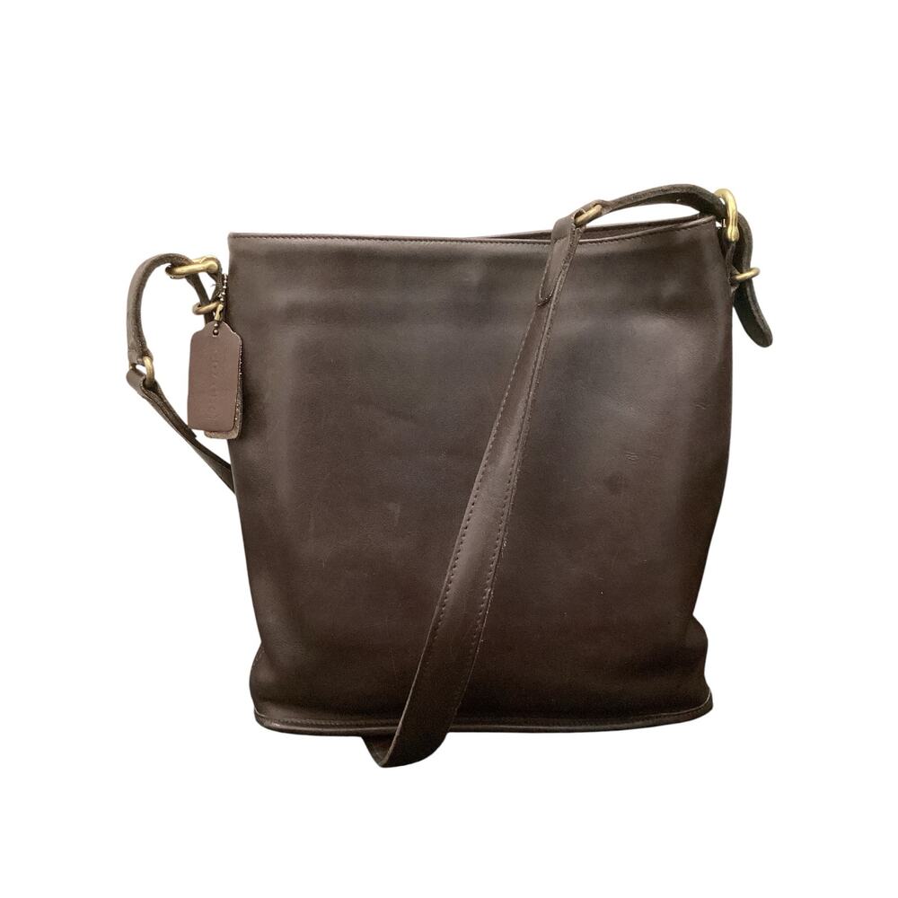 Vintage Coach Purse Women’s 1 Size Equestrian Slim Bucket Bag Leather Dark Brown